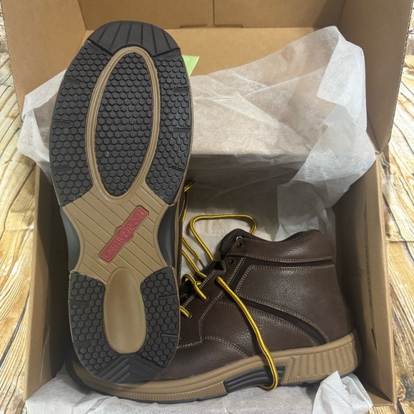 NIB Orthofeet Highline 484 Brown Leather Diabetic Boots Mens Size 13 2E - Picture 2 of 4